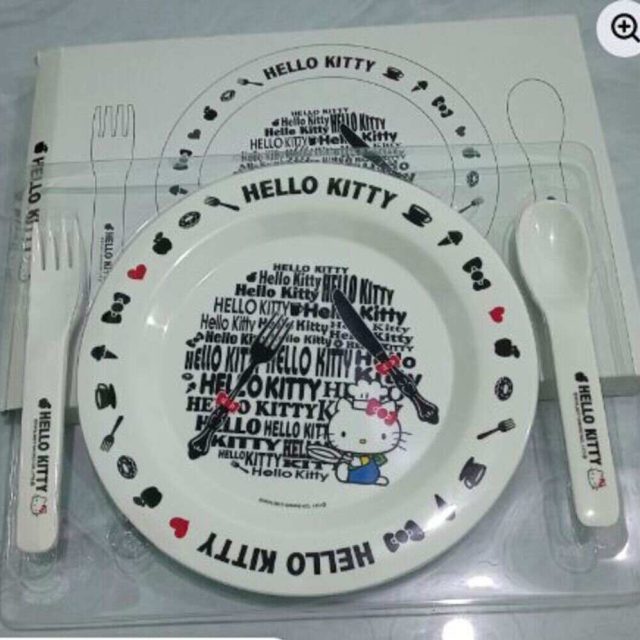 Bộ đĩa & muỗng nĩa Hello Kitty phong cách tối giản